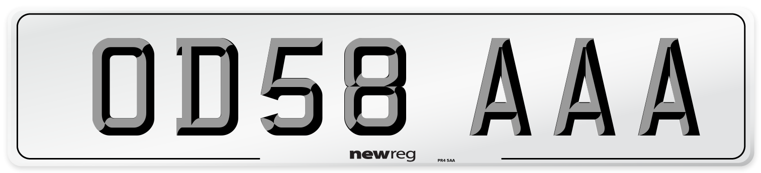 OD58 AAA Number Plate from New Reg